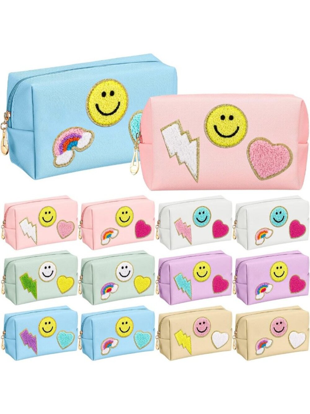 12 Pcs Christmas Preppy Makeup Bag Set for Women | Holiday Gift Essentials